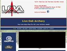 Tablet Screenshot of liveoakarchery.com